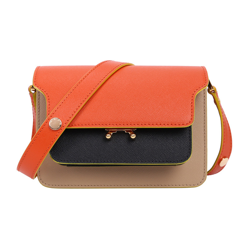 Marni กระเป๋าสะพายข้าง Mini แบบ Messenger สำหรับฤดูกาลใบไม้เปลี่ยนสี ออกแบบมาเพื่อความทนทานและการจับ