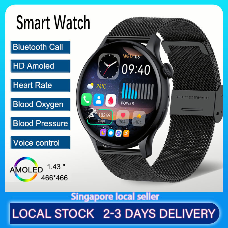 Smartwatch ผู้หญิง 466*466 AMOLED 1.43 "หน้าจอ HD ตลอดเวลาจอแสดงผลบลูทูธ IP68 กันน้ํากีฬาสมาร์ทนาฬิก