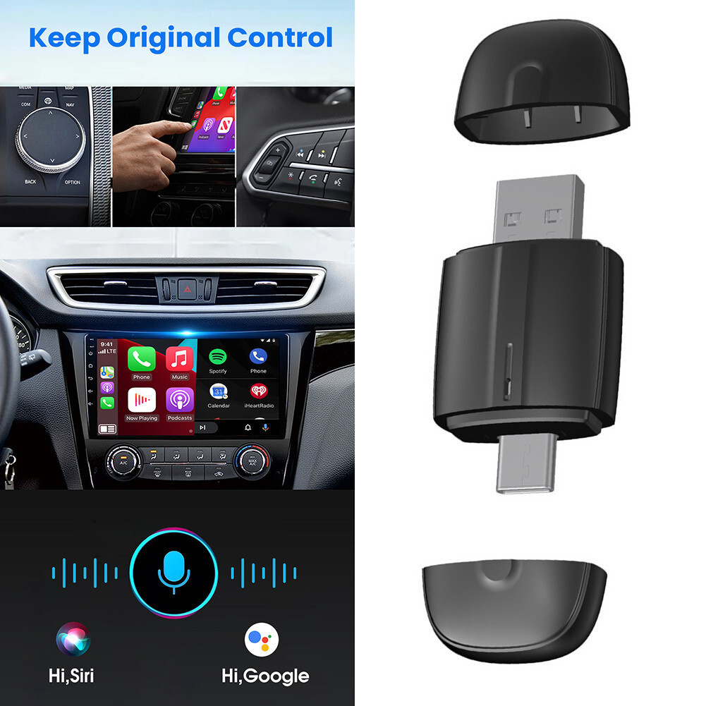 อะแดปเตอร์ CarPlays 2 In 1 แบบมีสายไปยัง Androids Auto Carplays Converter สําหรับ AutomobileHT99 ZV2