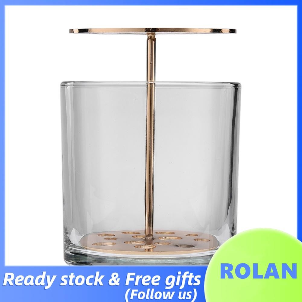 Rolan Rolan-th [Ande Online] โมเดลรูปทรงกระบอกแจกันแก้วชุบทองเหลืองตกแต่งอย่างง่าย ๆ ในบ้านแบบทดสอบไฮโดรโปนิก