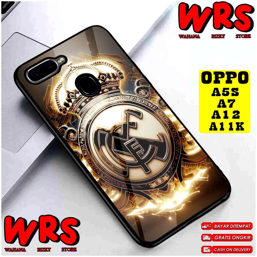 HARDCASE 2D ANTI-BREAK GLOSSY OPPO A3S A1K A5S A7 A11K A12 A5 A9 2020 REAL MADRID FOOTBALL CLUB Moti