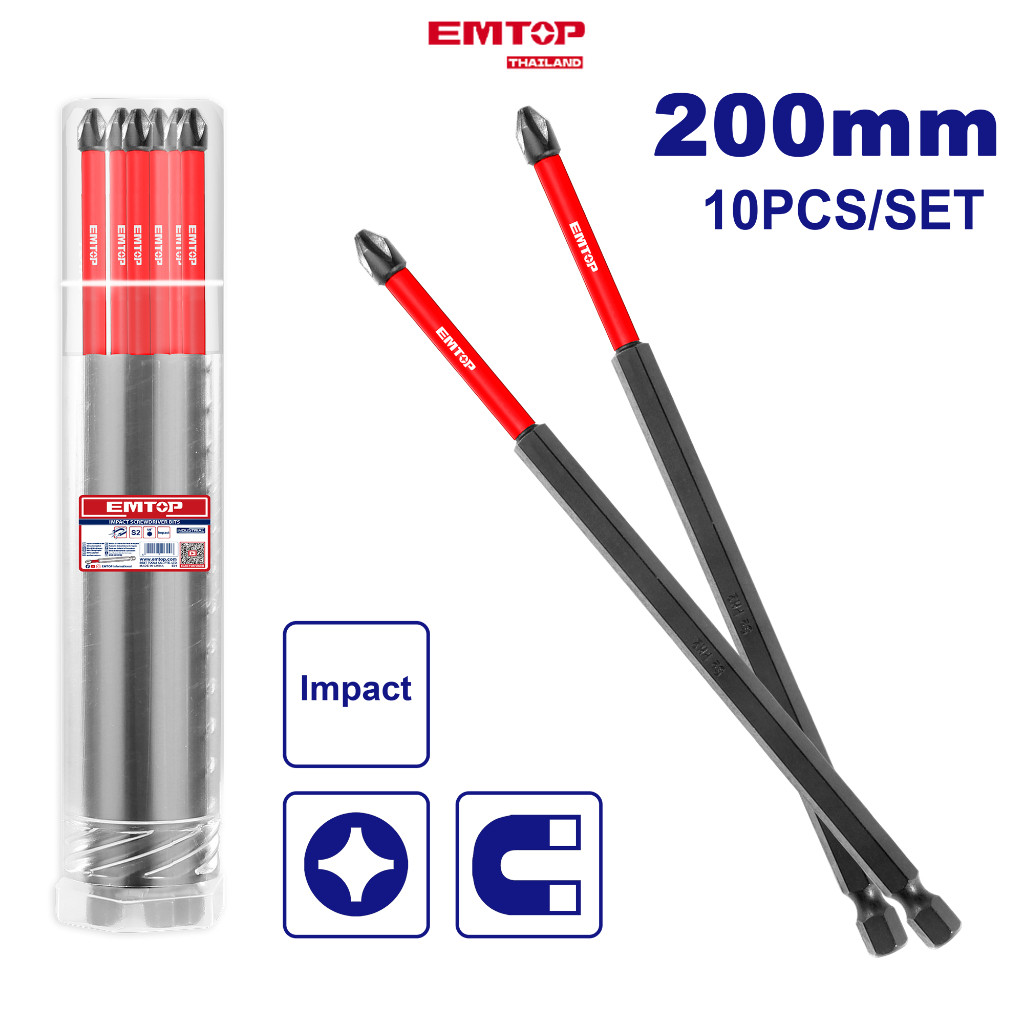 EMTOP Thailand ดอกไขควงกระแทก+ รุ่น ESBTMPH283