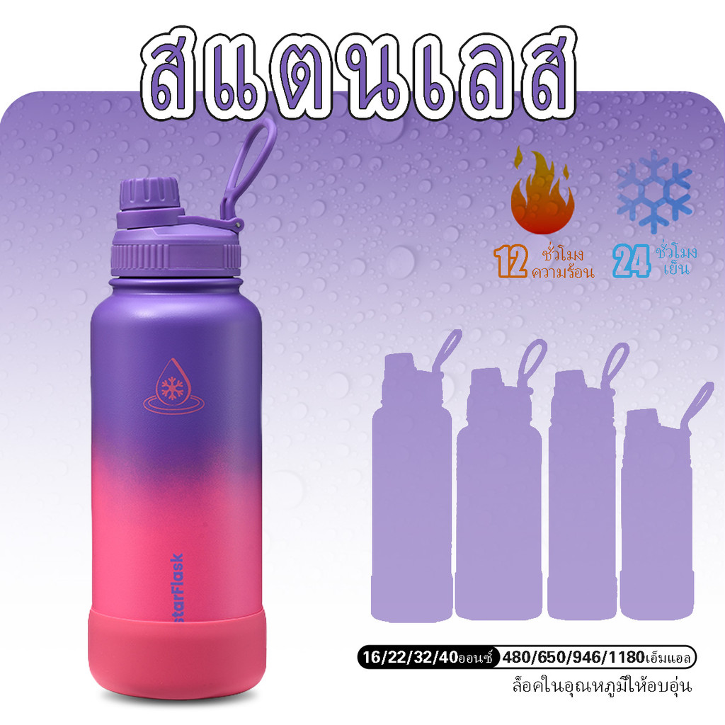 AstarFlask（32oz） ถ้วยเก็บความร้อนขนาดใหญ่ 316 ถ้วยน้ำส แตนเลส การเก็บรักษาที่ยาวนาน