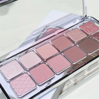 XIAOYUMI อายแชโดว์เนื้อแมทท์สีชมพู 12 สี โทนชมพูนม ประกายแวววาว เนื้อบางเบา เม็ดสีแน่น