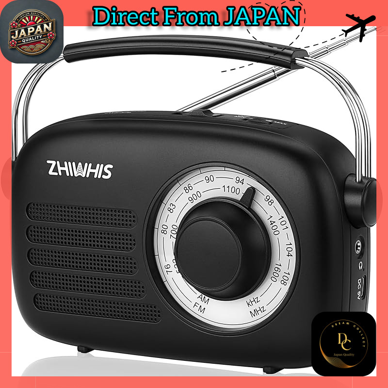 ZHIWHIS Radio FM/AM/Wide FM Compatible Desktop Portable DSP High Sensitivity Built-in 2000mAh Lithiu