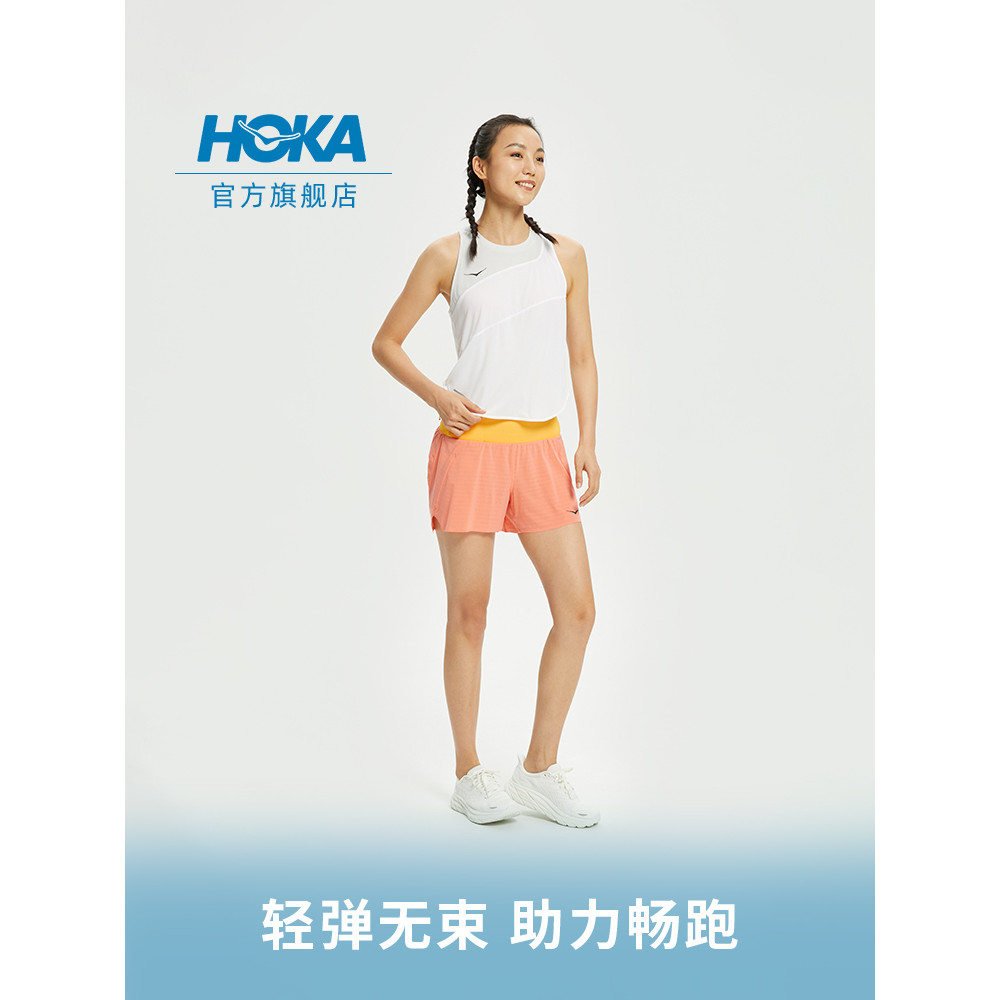 HOKA ONE ONE กางเกงกีฬาขาสั้นผู้หญิง Fitness Glide 4 ยืดหยุ่นและระบายอากาศได้ดี