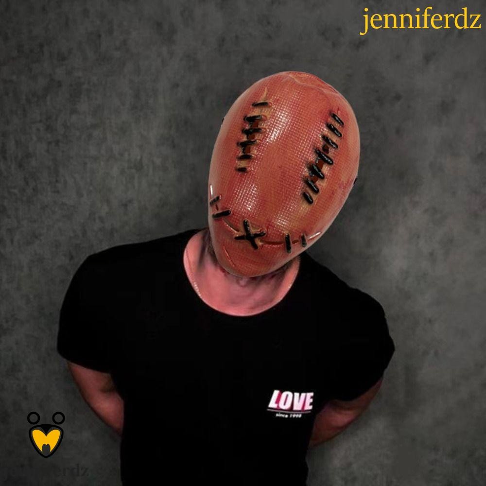 JENNIFERDZ หน้ากากน่ากลัว, สยองขวัญผมยาวคอสเพลย์ Prop, ชุดปาร์ตี้กระสอบ Ghost Evil Face Cover Ghost 