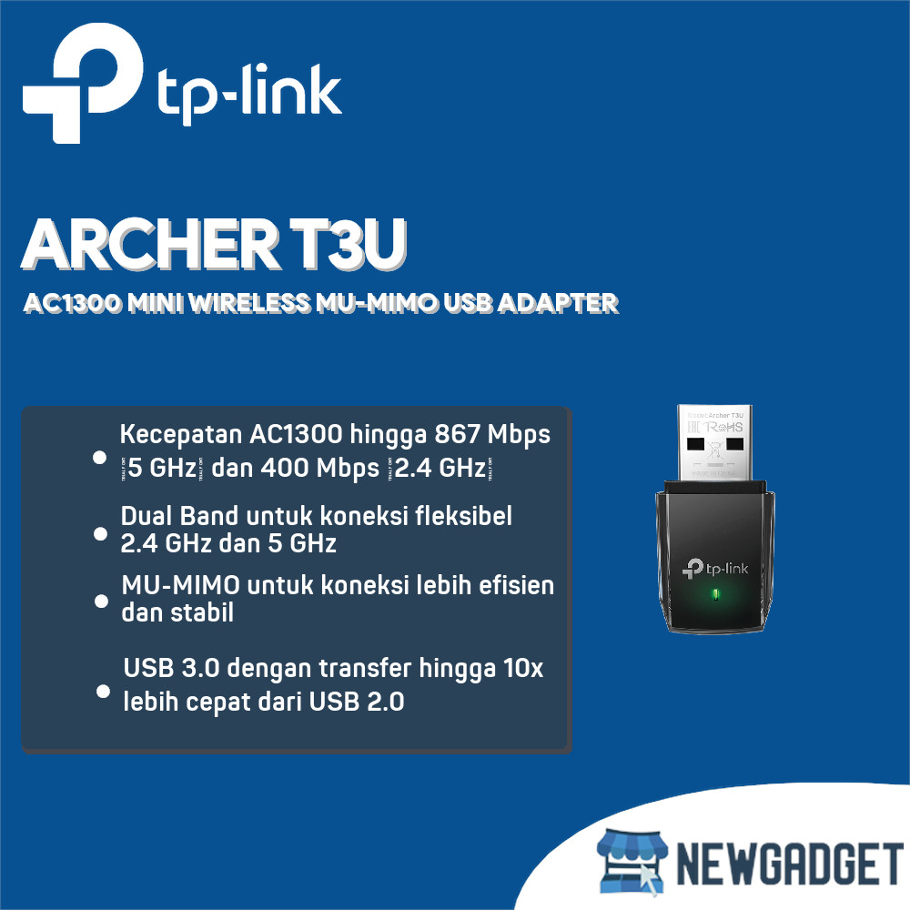 TP-LINK ARCHER T3U AC1300 MINI WIRELESS MU-MIMO USB ADAPTER