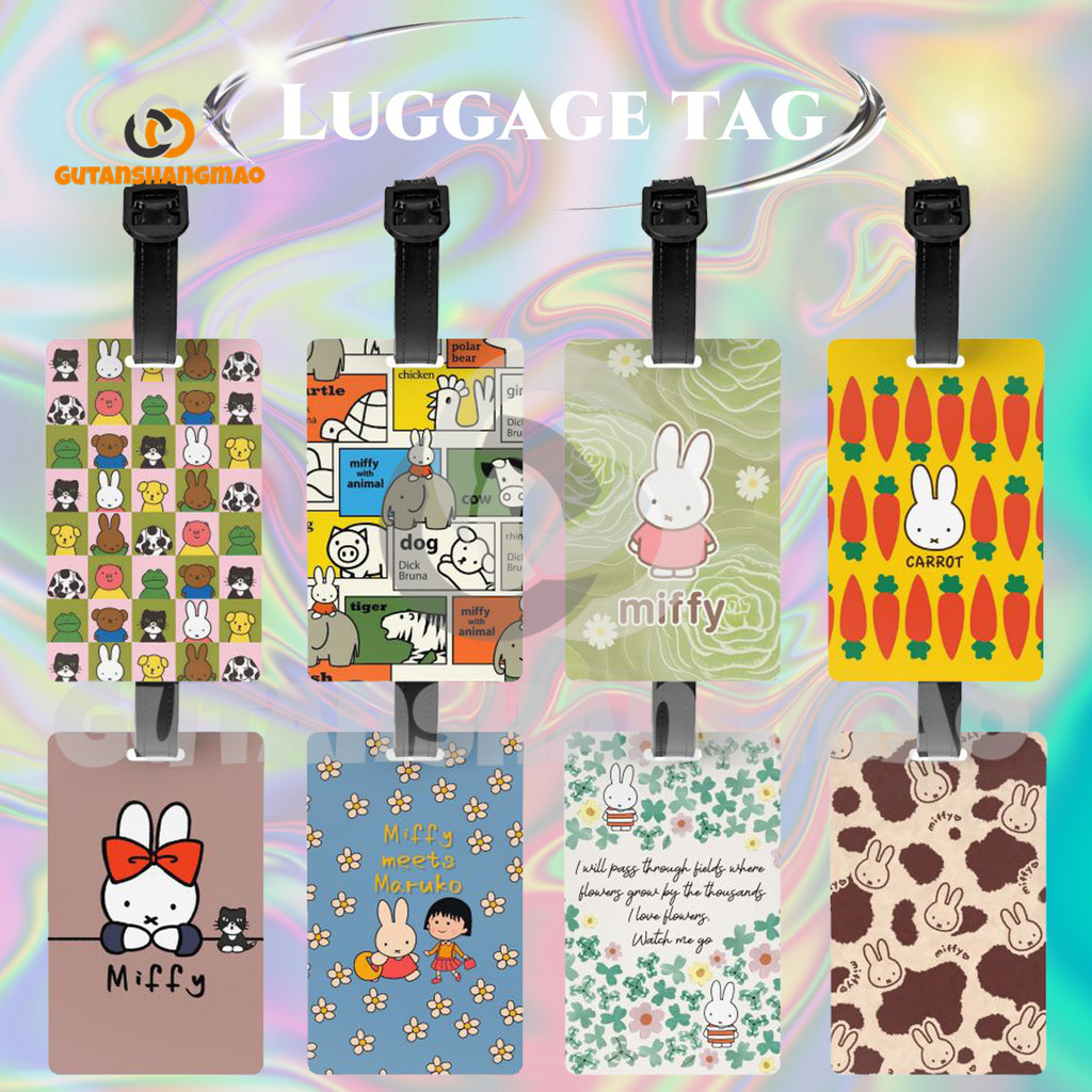 Miffy PVC กระเป๋าเดินทางแท็ก 5.4*8.5 ซม.Creative Personalization ที่อยู่ผู้ถือกระเป๋าเดินทางอุปกรณ์เสริม Baggage Tag