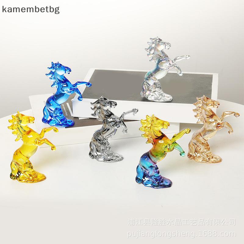 Kamembetbg คริสตัลม้า Figurine 2026 Zodiac Horse รูปปั้น Home Desktop ชั้นวางหนังสือสํานักงานเครื่องประดับ Horse Decor Feng Shui นํา Fortune TH
