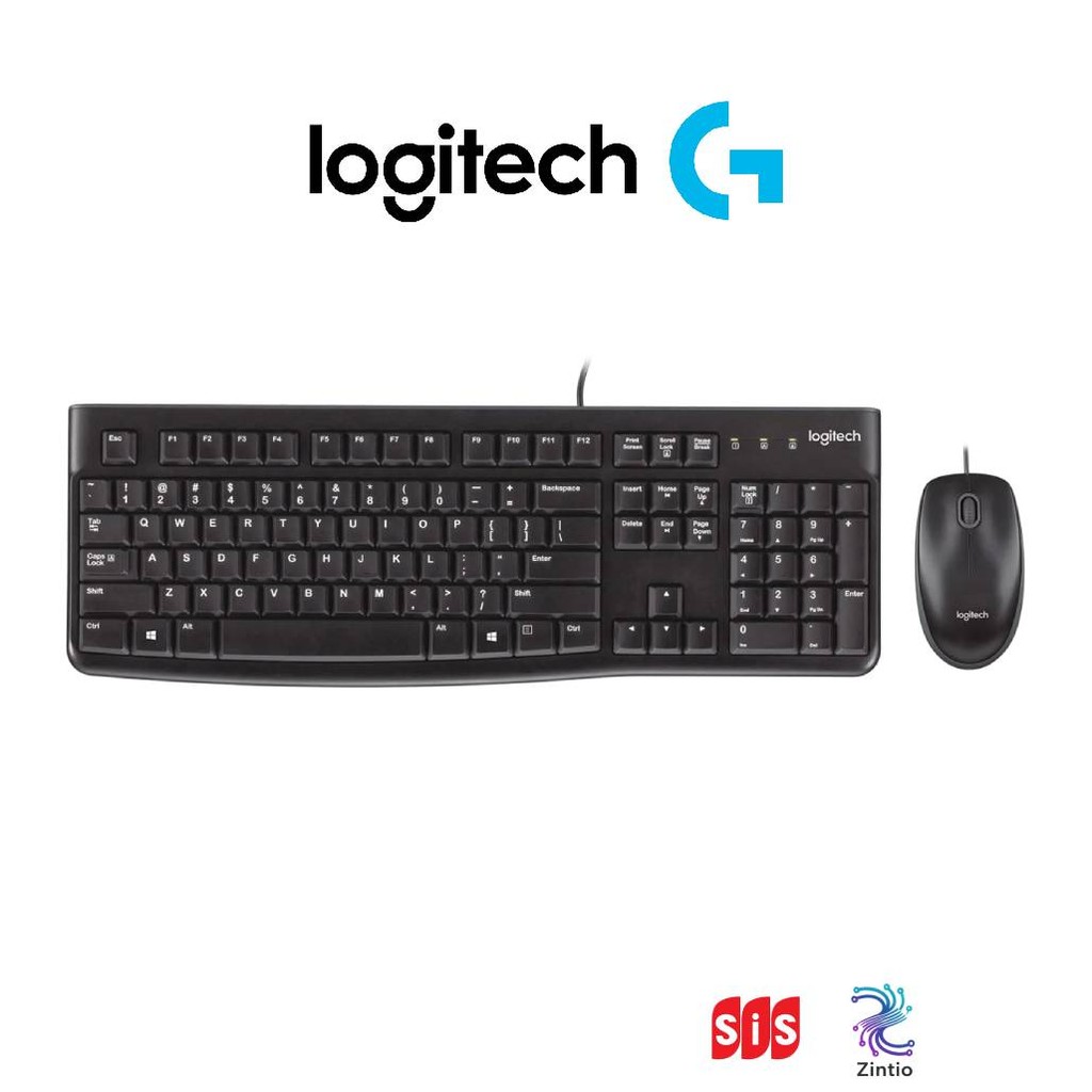 Logitech MK120 Wired Combo - Thai USB Keyboard and Mouse 2 in1 USB Black (ไทย-อัง TH/ENG)-ประกัน 3 ป
