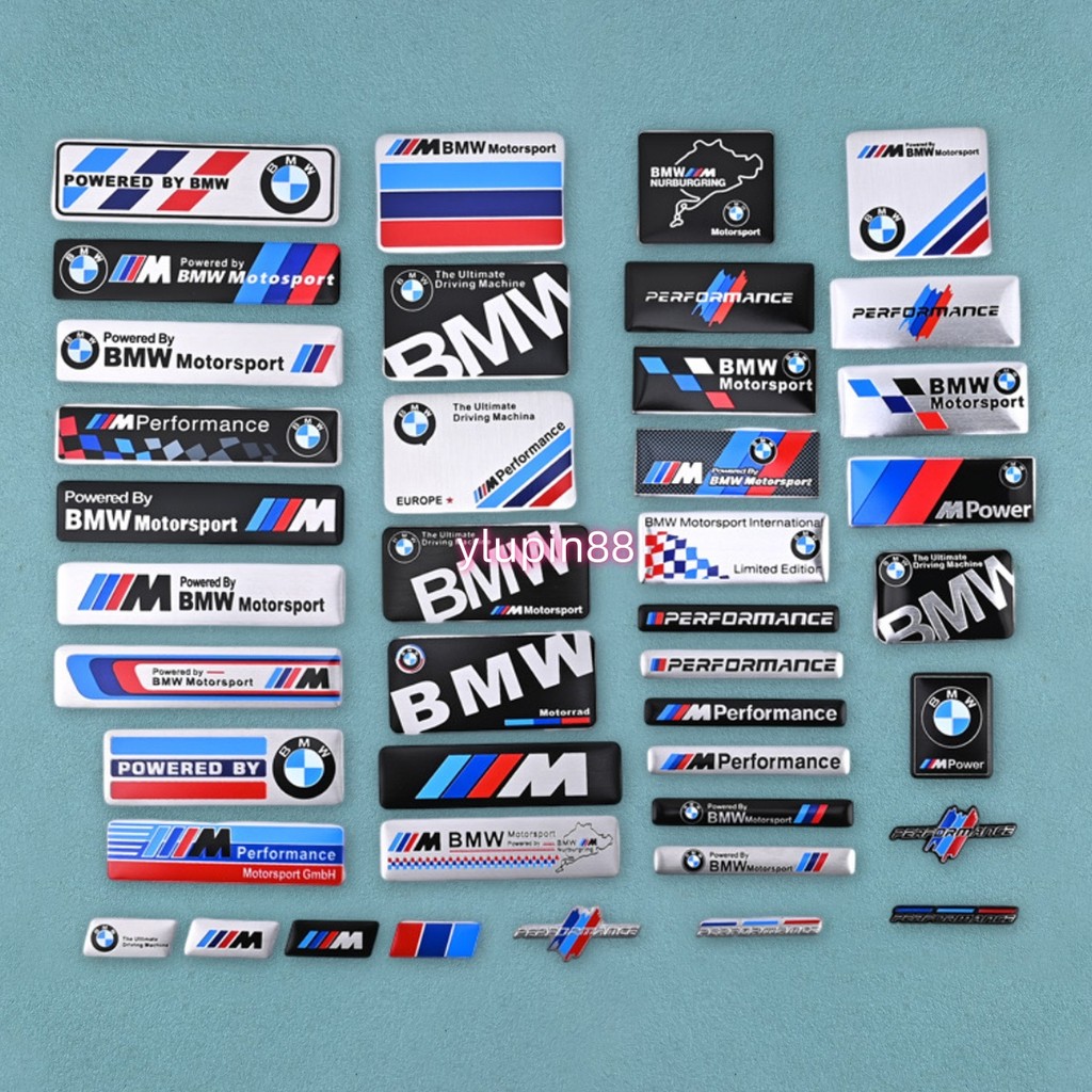 3DอลูมิเนียมBMW M Performanceรถสติกเกอร์สัญลักษณ์,ป้ายโลโก้โลหะสําหรับภายนอกและตกแต่งภายใน,Hood Trunkป้าย,อัพเกรดอุปกรณ์จัดแต่งทรงผม (รุ่นหนา)