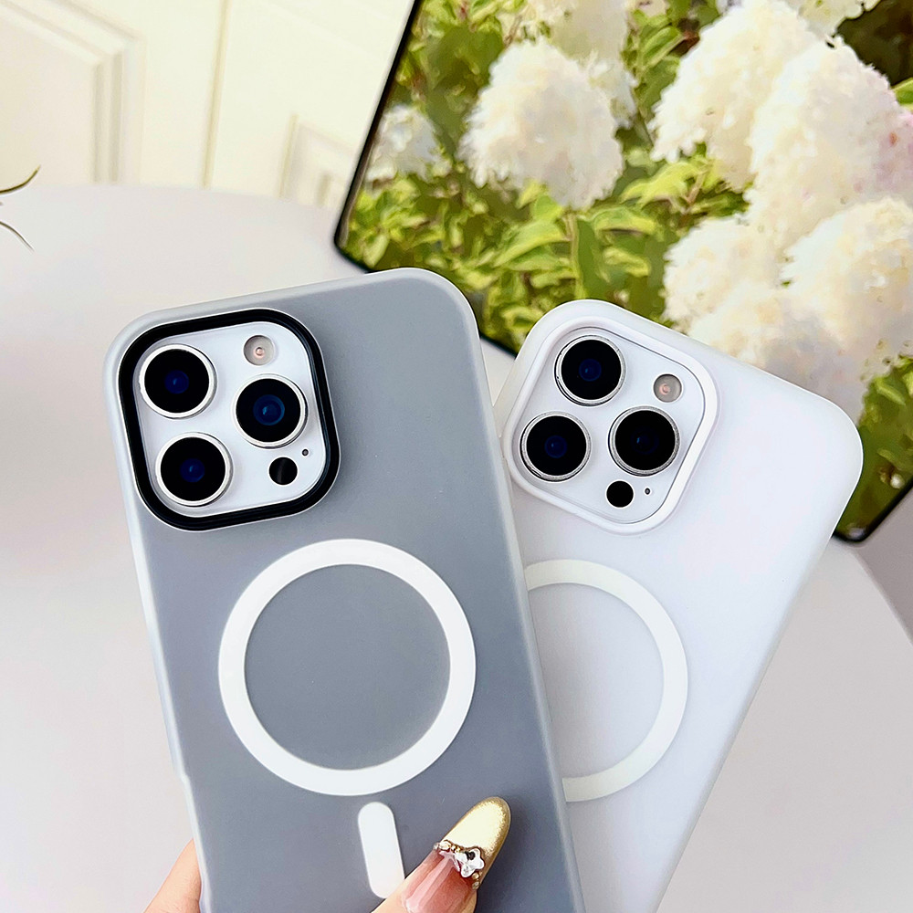 PC + TPU 2-in-1 เคสโทรศัพท์แม่เหล็กสีลูกกวาดสําหรับ for iPhone 17 11 12 13 14 15 16 Pro Max ปลอก ฝาหลังแม่เหล็กสําหรับ - รูปที่ 6