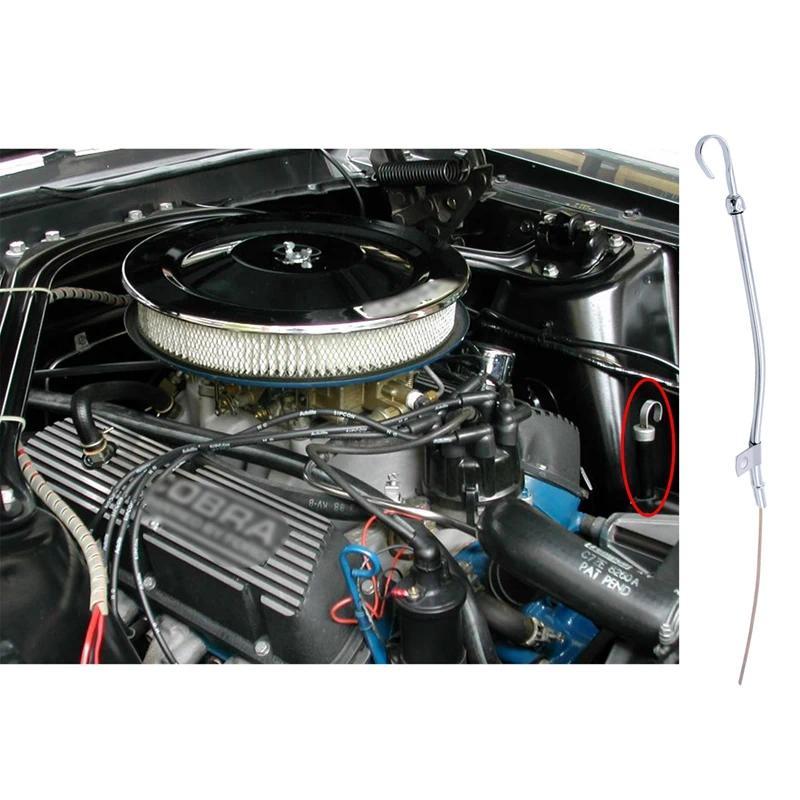 ใหม่-น้ํามันเครื่อง Dipstick Tube Dip Stick สําหรับ 965-1987 SB Ford Engine 260 289 302 347 351W Chr