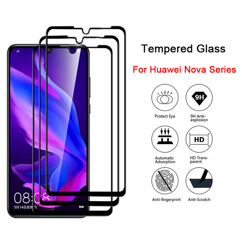 สําหรับ Huawei Nova Y60 Y61 Y62 Plus Y70 Plus Y71 Y72 Y90 Y91 กระจกป้องกันเต็มรูปแบบโทรศัพท์มือถือป้