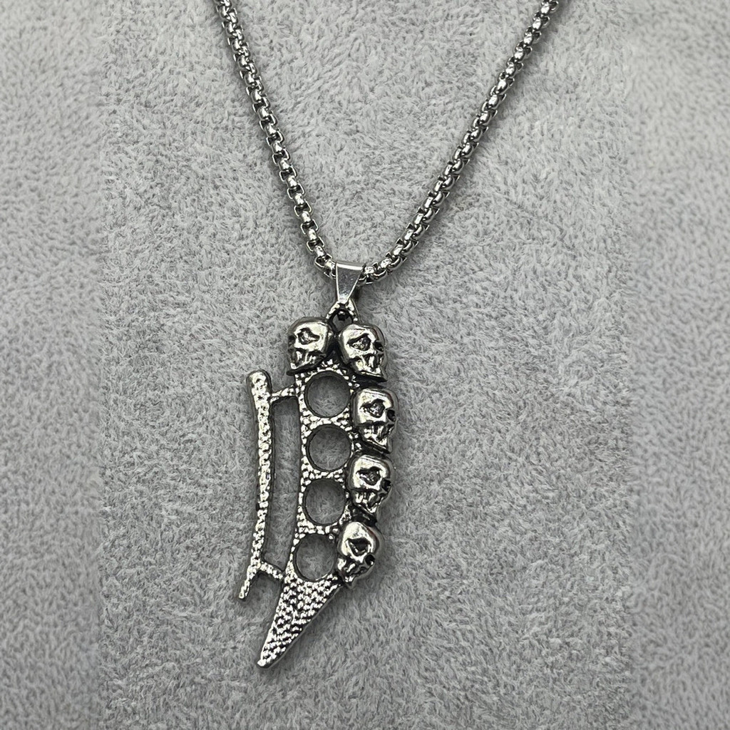 ยุโรปอเมริกัน Punk Hip-Hop Rock OK Gesture Casting ผู้ชายไทเทเนียมเหล็กสร้อยคอ All-Match สแตนเลสจี้ห