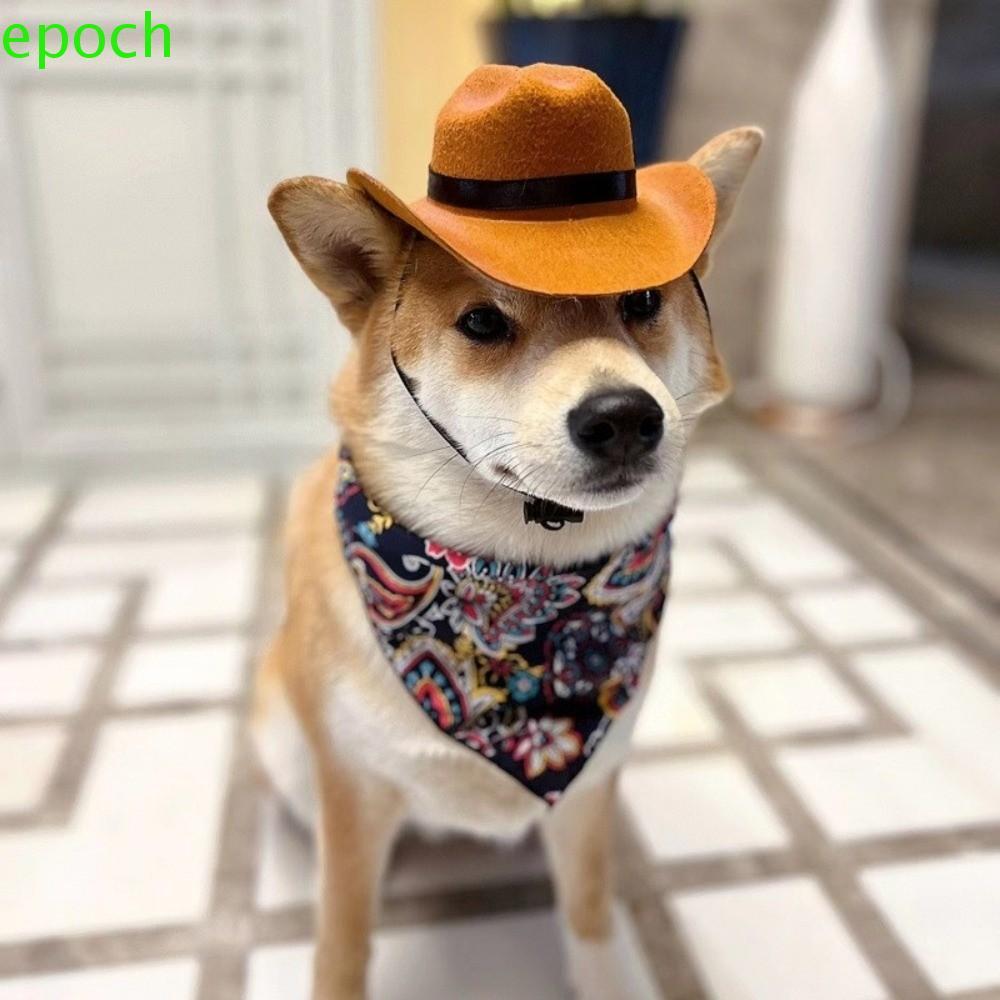 EPOCH Pet Western Cowboy Hat Set, Cute Breathable Pet Cowboy Hat, Puppy Accessory Adjustable Comfort