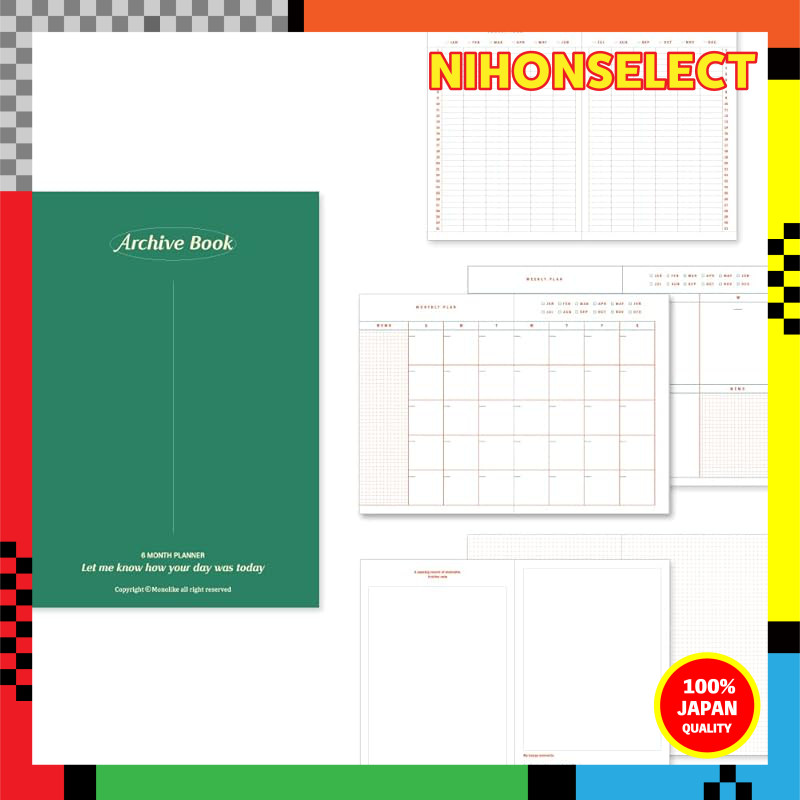 B6 Storytown Afternoon 6-Month Planner - Emoji Cat Design, Monthly and Weekly Scheduler