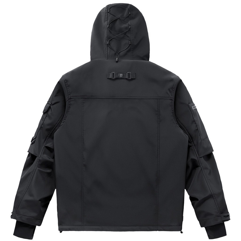 HOGEX ครึ่งคอเต่า Hooded Jacket สำหรับผู้ชาย ป้องกันลม ฟังก์ชั่นหลากหลาย เหมาะสำหรับการสวมใส่กลางแจ้