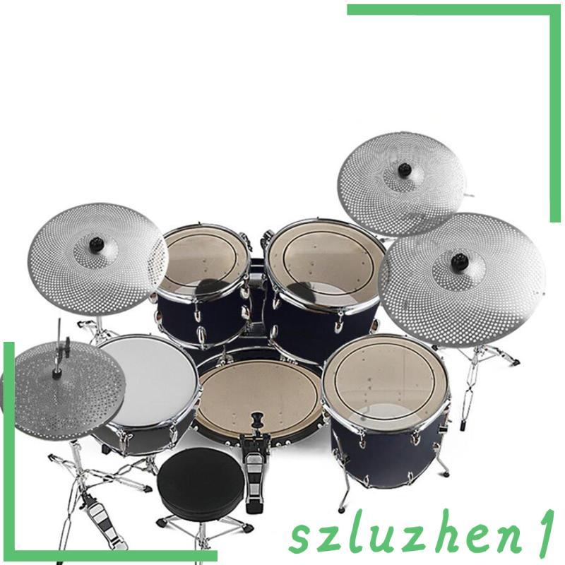 [Szluzhen1] 5 ชิ้น Mute Cymbal Set Quiet Cymbals Practice Set Low Volume Cymbals Drummer