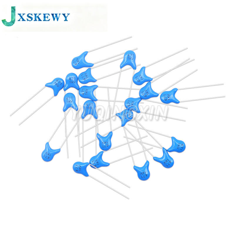 20pcs ตัวเก็บประจุเซรามิกแรงดันสูง 1KV 33PF 82PF 100PF 220PF 470PF 560PF 1NF 2.2NF 4.7NF 10NF 22NF 1