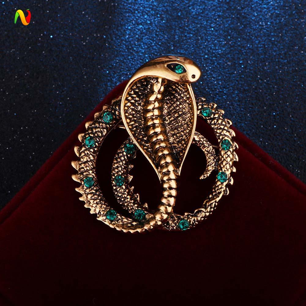 INQUIRY IMPACT เข็มกลัด Pins สําหรับผู้ชายแฟชั่นป้ายโลหะงูเครื่องประดับ