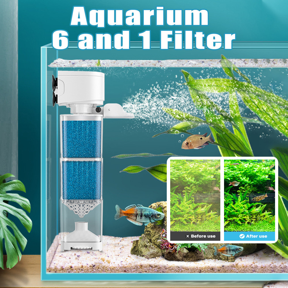 Aquarium Filter Pump Fish Tank Submersible Silent Air Oxygen Aerator Internal Water Pump Aquarium Ai