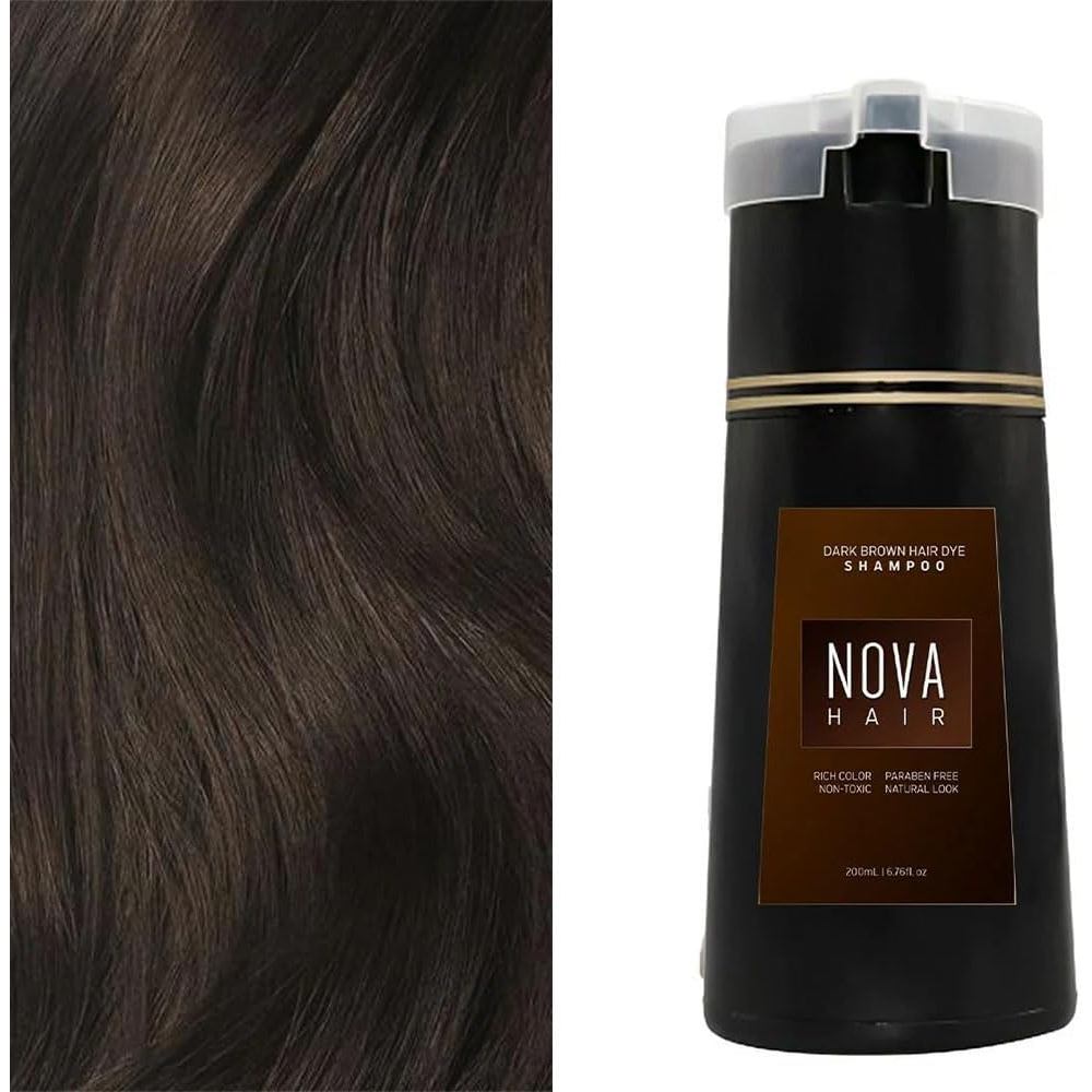 แชมพูย้อมผม Nova, แชมพูย้อมผมสําเร็จรูป Nova, Quick, Easy, และ Safe Hair Color Solution with Grey Co