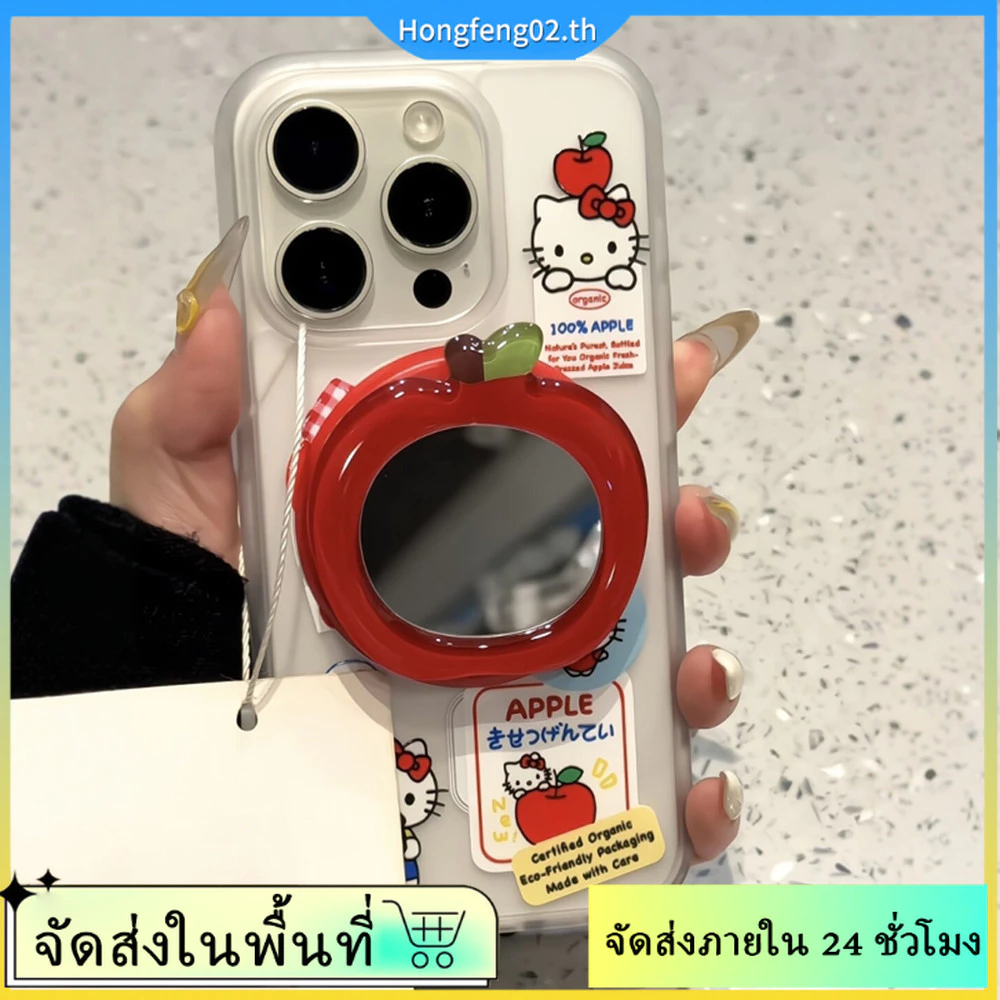 (จัดส่งในพื้นที่) ที่วางโทรศัพท์แม่เหล็กลายการ์ตูน อิน พร้อมกระจกแต่งหน้าบุคลิกภาพขาตั้งเดสก์ท็อปแบบยืดหดได้สร้างสรรค์