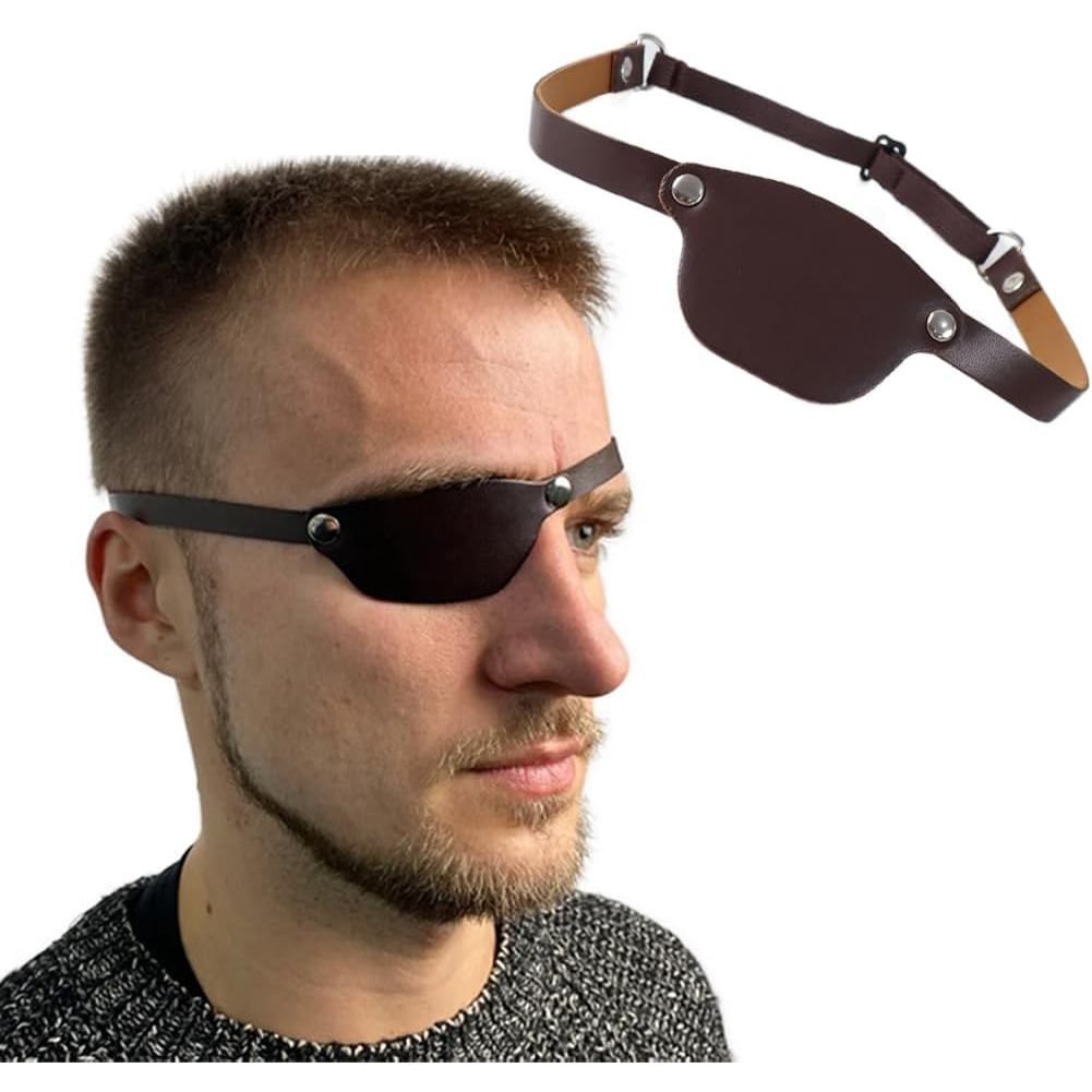 Pirate Eye Patch หนังสีดํา Eye Patch สําหรับผู้ชายผู้หญิง Medical Eye Patch สําหรับขวาหรือซ้าย Eye E