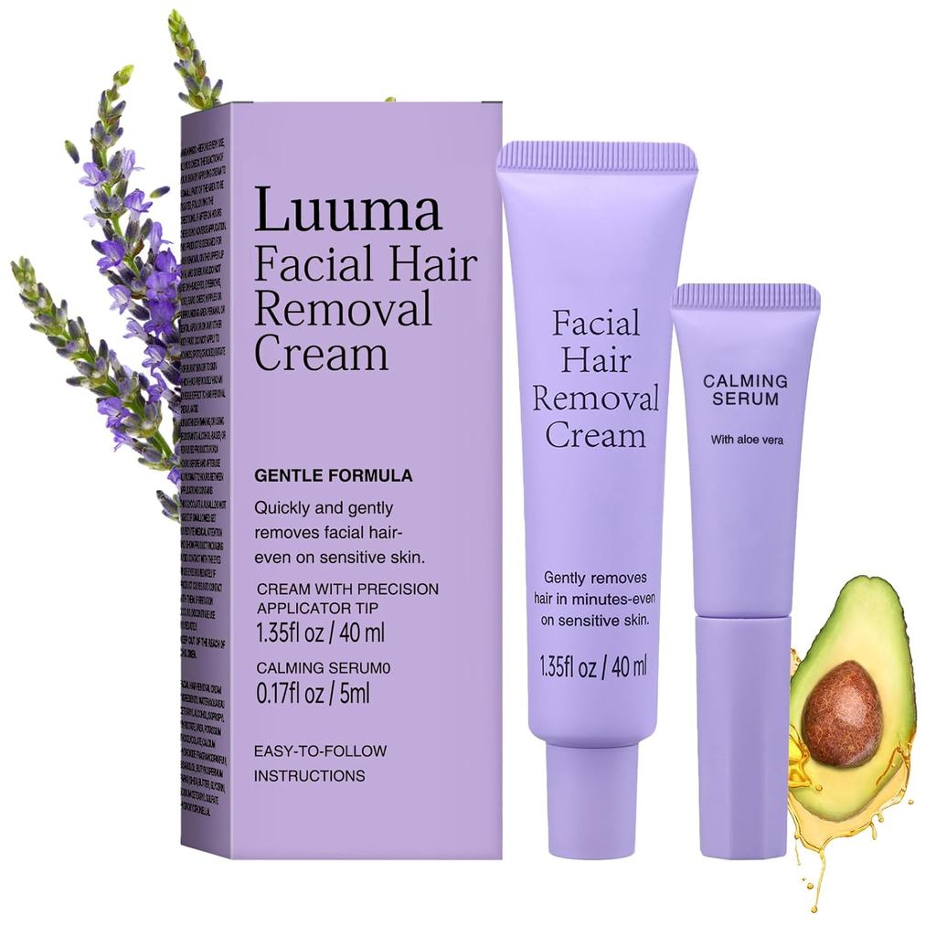 ครีมกําจัดขนบนใบหน้า Luuma เครื่องกําจัดขนอย่างอ่อนโยนสําหรับผู้หญิง ครีมกําจัดขนติดทนนานสําหรับทุกส