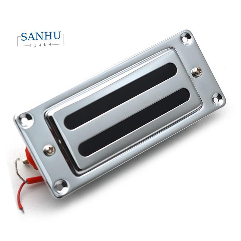 2 สาย 68X29MM มินิกีตาร์ไฟฟ้า Humbucker รถกระบะกรอบโลหะสําหรับ LP กีตาร์ Chrome, คอ