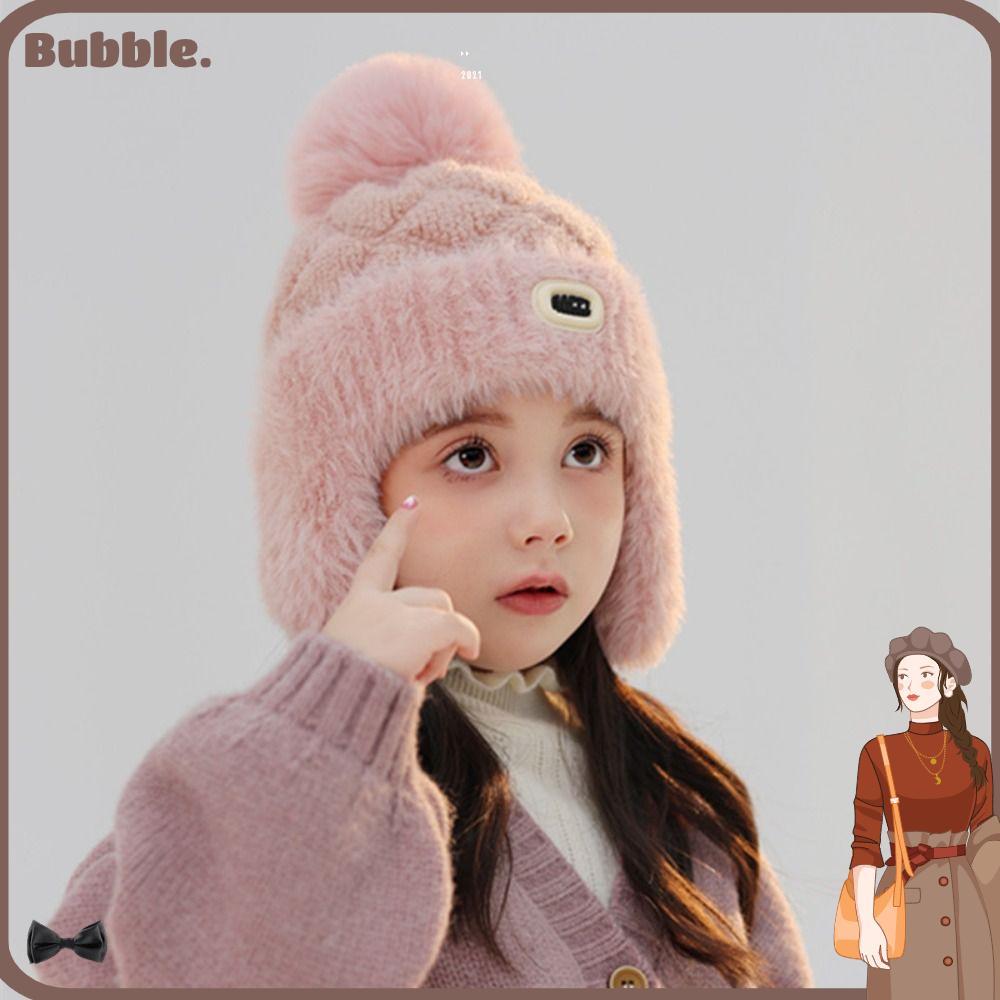 หมวกBeanieเด็กทอแน่นกันลม กันลมสำหรับฤดูหนาว มีหูฟังป้องกันความเย็น