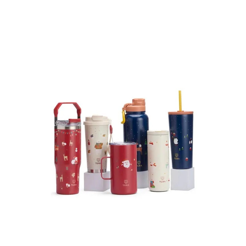 Tora กระบอกน้ำสุญญากาศ สแตนเลส เก็บความร้อนเย็น X-Mas 2025 ขนาด 1000 มล. สีกลางคืน - รูปที่ 5
