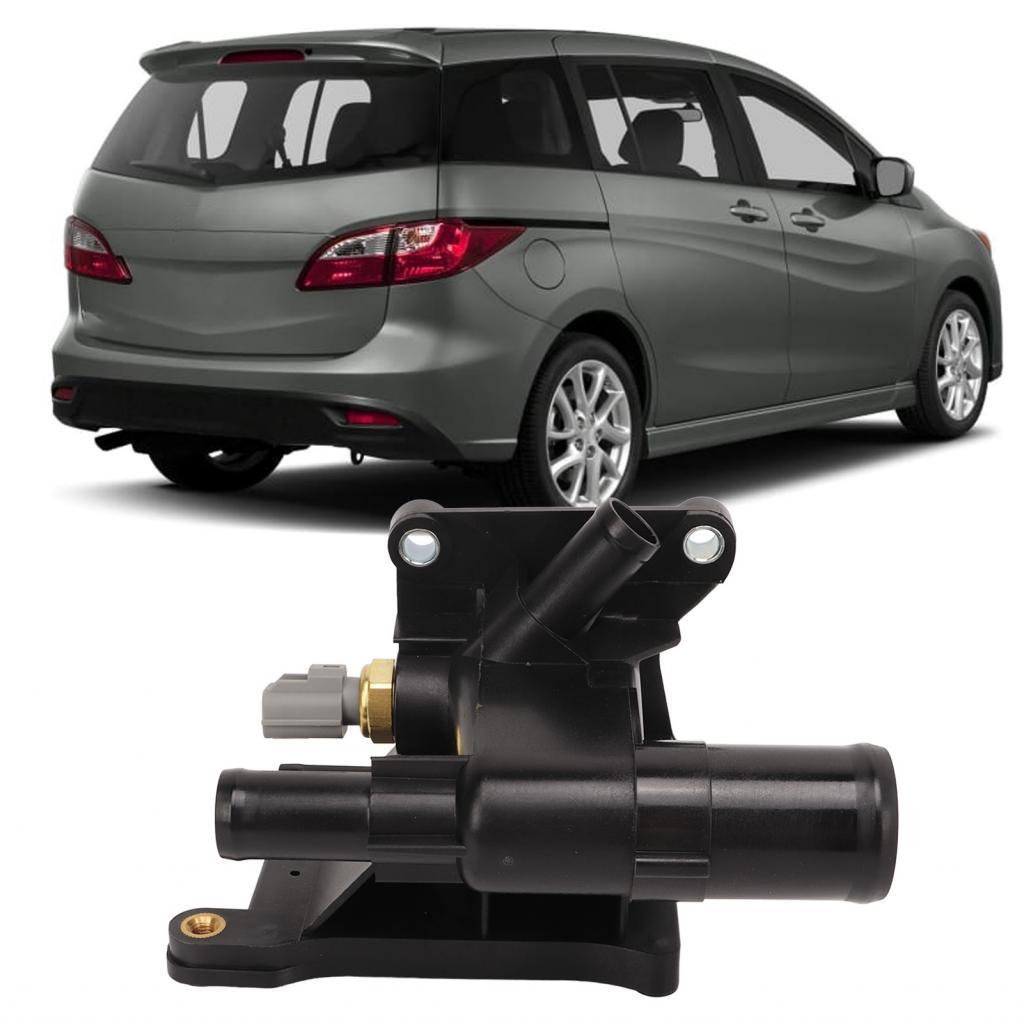 เครื่องยนต์ Coolant Thermostat ทนความร้อน LF941517Z น้ำ Outlet หน้าแปลนความแข็งแรงสูงสำหรับ MAZDA 3 