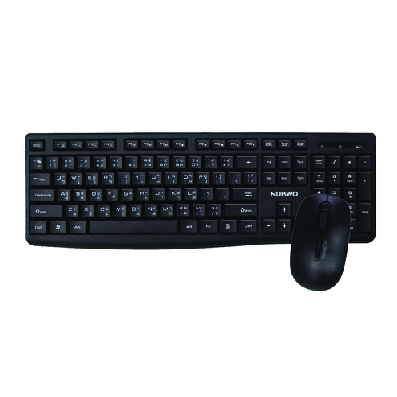 ชุดคีย์บอร์ดและเมาส์ไร้สาย นับโว Virgo NKM-625 สีดำ