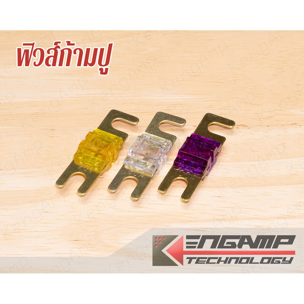 (มีตัวเลือก) [FUSE] ฟิวส์ก้ามปูรถยนต์ 20A 50A 80A 100A 150A หรือ 200A 32Vdc ขนาด 12x42mm รูยึด 5.5mm