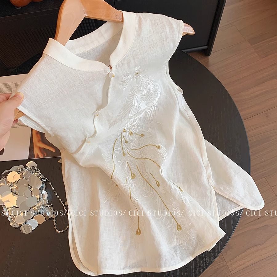 เสื้อผ้าสไตล์จีนสำหรับผู้หญิง ฤดูใบไม้ร่วง มีสายคาดและรายละเอียดการปัก ให้ลุคย้อนยุคและกระชับสัดส่วน ราคา ถูกที่สุด ดีลบีเคเค