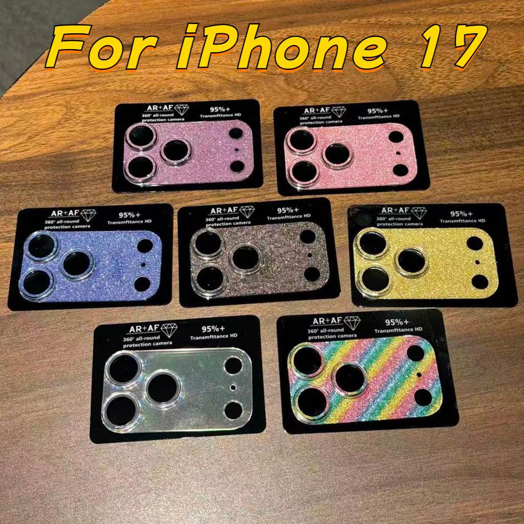 ฟิล์มกล้องโทรศัพท์สําหรับ iPhone 17 Air Pro Max 16 Plus Luxury Shining สี All-match คู่เลนส์โทรศัพท์มือถือกลับสติกเกอร์ป้องกันฝาครอบตกแต่งโทรศัพท์มือถืออุปกรณ์เสริม