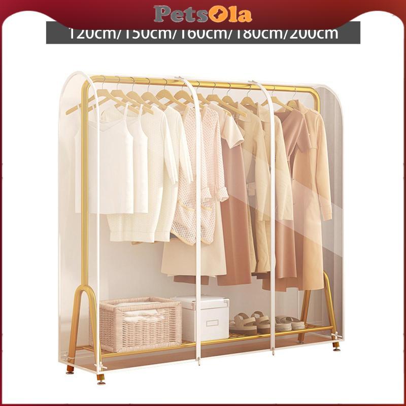 ผ้าคลุมราวแขวนเสื้อผ้า PETSOLA สําหรับห้องนอน น้ํายาจัดเก็บแบบใสสําหรับชุดสูทและเสื้อ