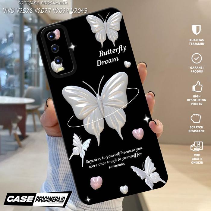 เคส HP Compatible สําหรับ VIVO V2043 V2026 V2027 V2029 ล่าสุด VIVO Procamera Case 2025 {BUTTERFLY Ca