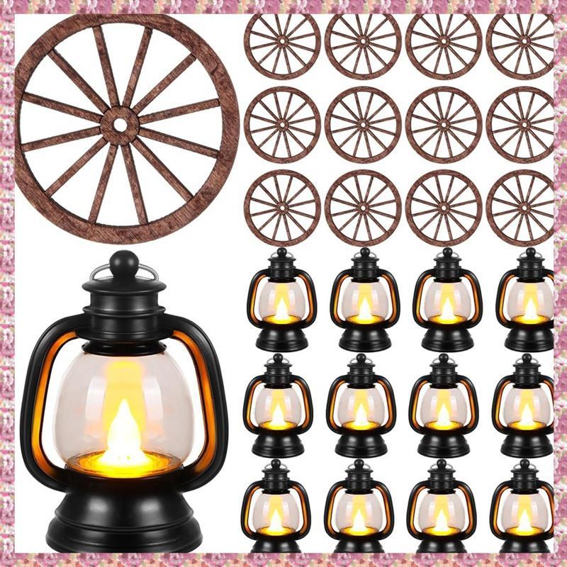 [VCPR] 24 ชิ้นตกแต่งคาวบอยตะวันตกสําหรับโต๊ะปาร์ตี้โคมไฟขนาดเล็กตะวันตกสําหรับ Vaquero Western Theme