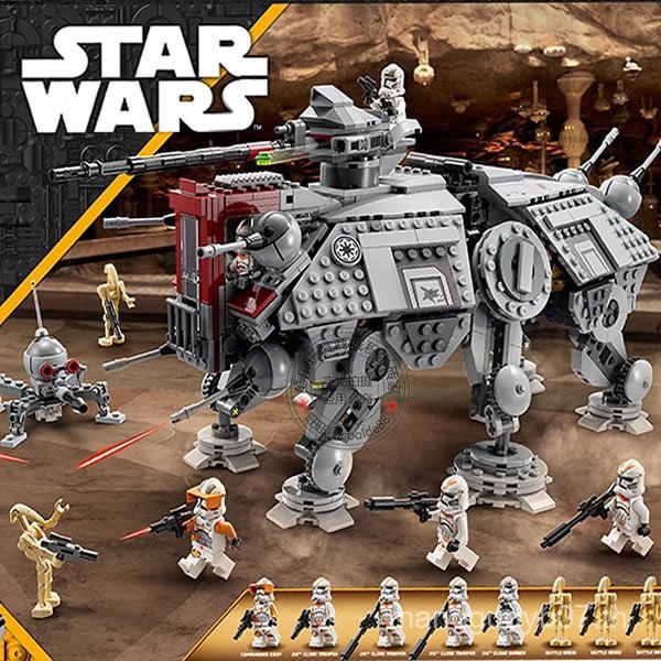 ใช้งานร่วมกับ Star Wars AT-TE เครื่องเดิน Millennium Falcon Wars ยานอวกาศประกอบอาคารบล็อกของเล่น 753