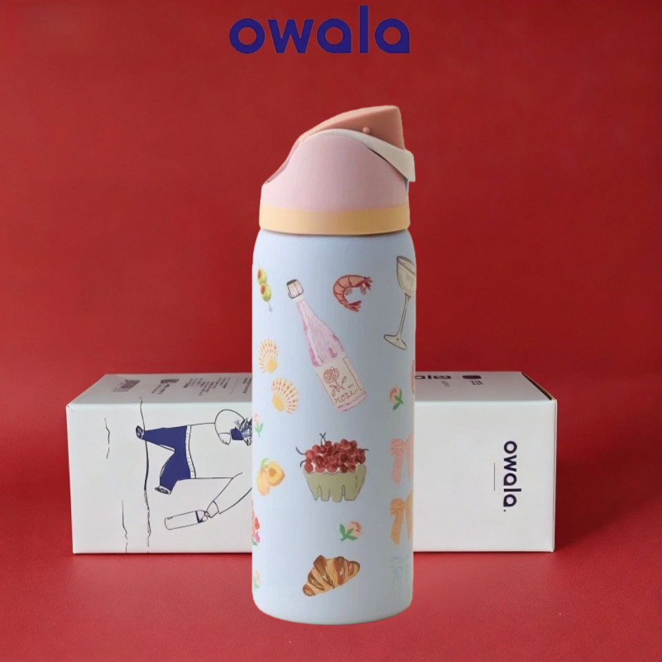 Owala FreeSip Sports Bottle - Insulated 24oz/32oz พร้อมหลอด เหมาะสําหรับยิมและการเดินทาง
