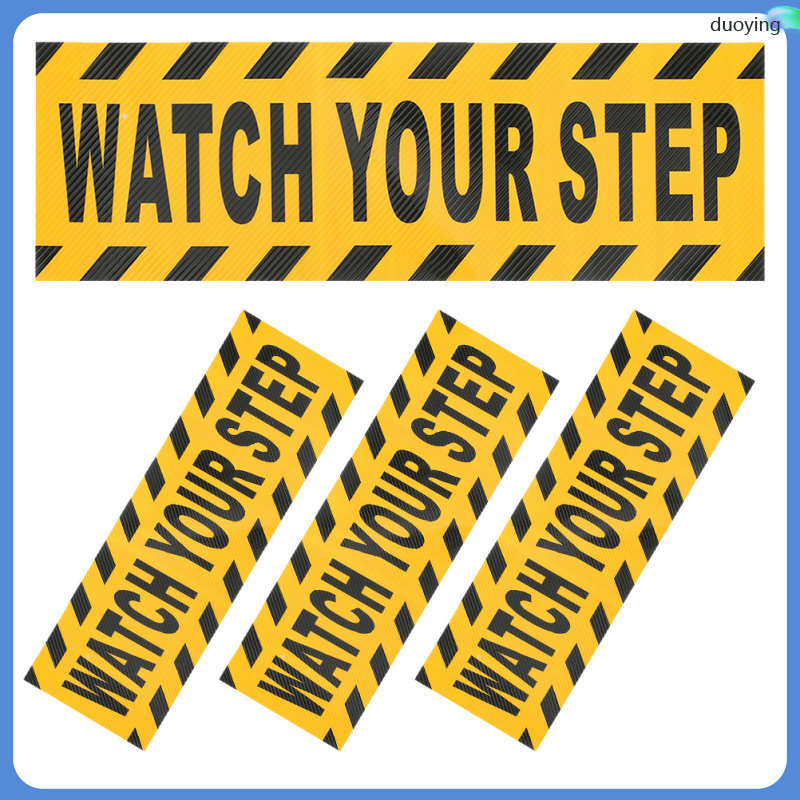 4 ชิ้นดูขั้นตอนของคุณป้ายสติกเกอร์สําหรับชั้น Anti บันไดรถไฟ Decal สติกเกอร์ Caution เทปแถบ duoying