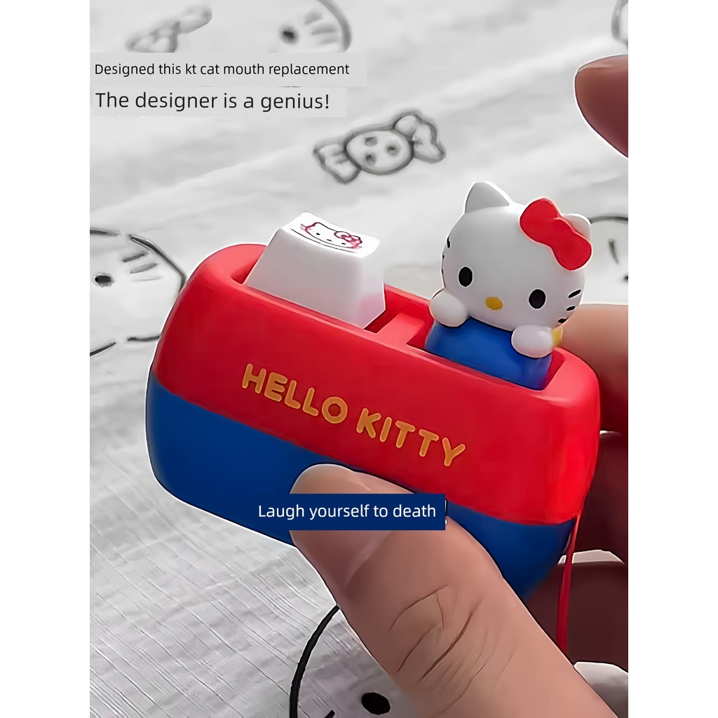 พวงกุญแจ keycap พวงกุญแจ hellokitty ฉันคิดว่าสมองของคุณไม่ปกติ
