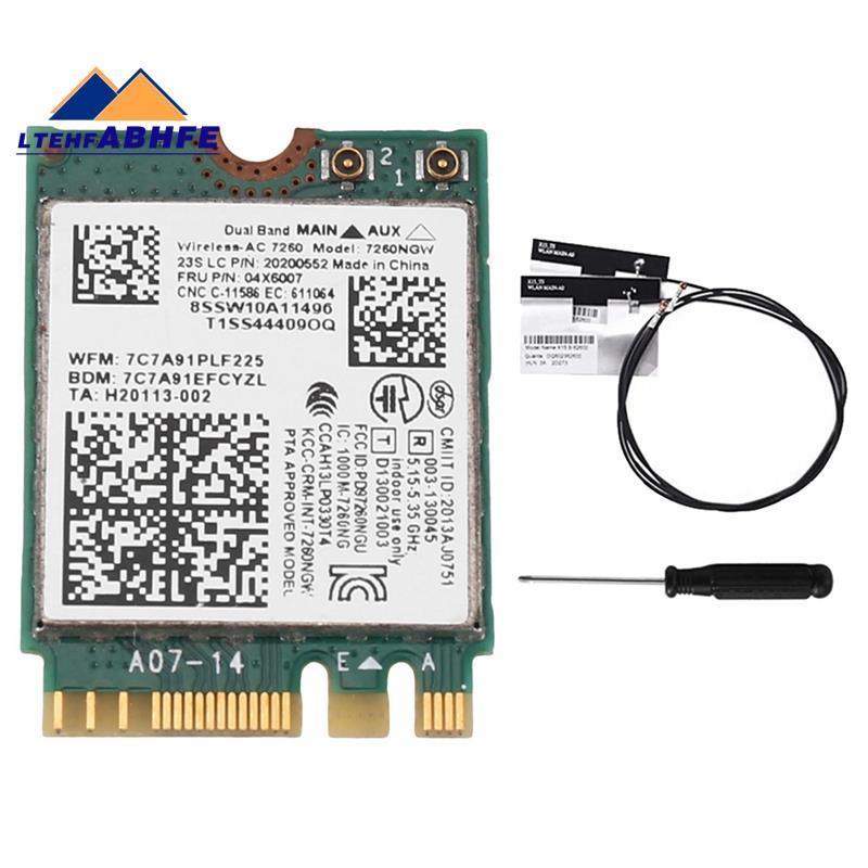 [ขายร้อน L]2.4G/5G การ์ด + เสาอากาศ 04X6007 7260NGW 7260AC BT4.0 สําหรับ X250 X240 X240S X230S T440 