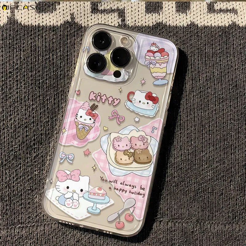 สําหรับ Google Pixel 9 9A GooglePixel9 GooglePixel9A เคสโทรศัพท์ Hello Kitty บิสกิตไอศกรีมสีชมพูน่าร