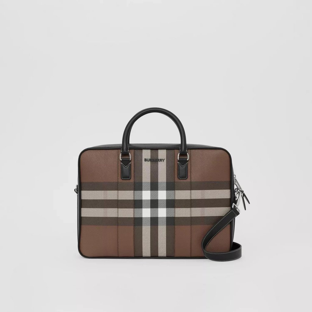 Burberry Classic Plaid Handbag Mens Business Travel Travel Bag Briefcase ZPS9