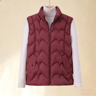 เสื้อกั๊กผ้าฝ้ายสำหรับผู้สูงอายุและวัยกลางคน สีทึบ ออกแบบให้…